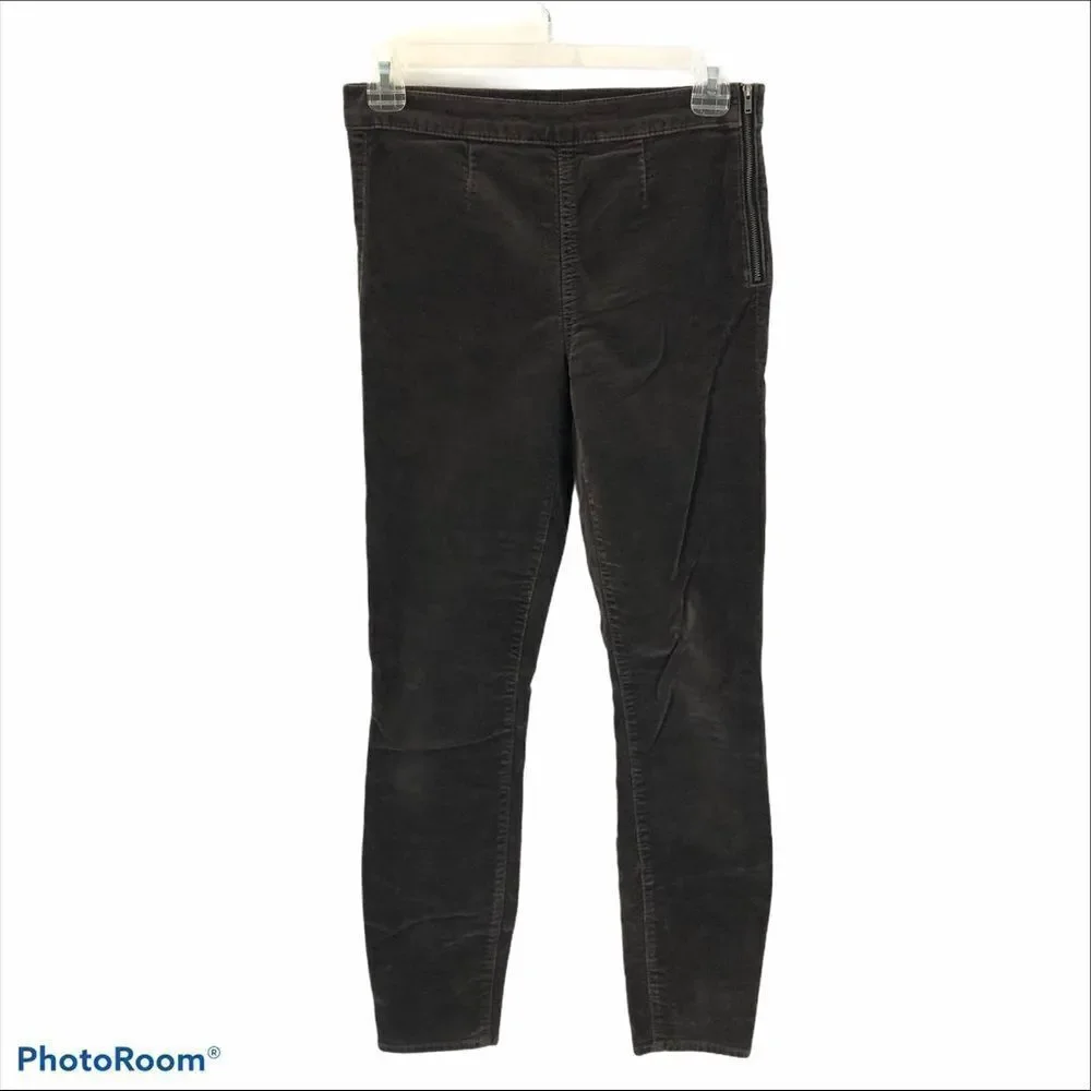 Ladies‎ Gap Side Zip Brown Velour Leggings Size 26R